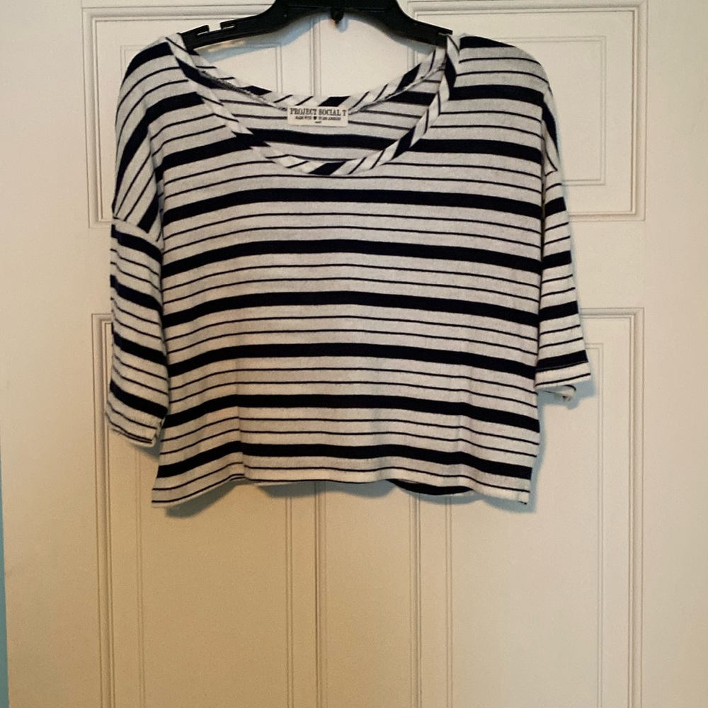 Project Social T Striped cropped Lightweight